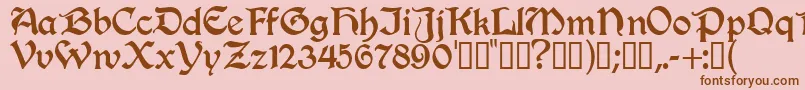 Innkeeper-fontti – ruskeat fontit vaaleanpunaisella taustalla