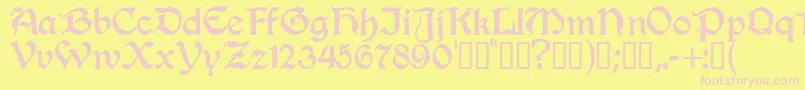 Innkeeper Font – Pink Fonts on Yellow Background