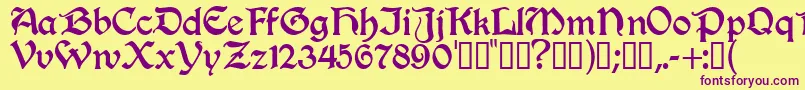 Innkeeper Font – Purple Fonts on Yellow Background