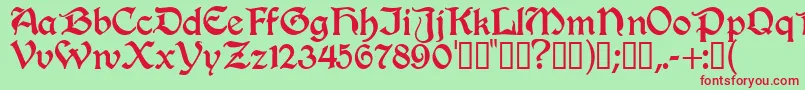 Innkeeper Font – Red Fonts on Green Background