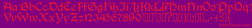 Innkeeper Font – Red Fonts on Purple Background