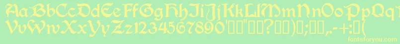 Innkeeper Font – Yellow Fonts on Green Background
