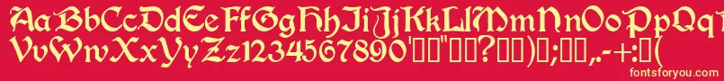 Innkeeper Font – Yellow Fonts on Red Background