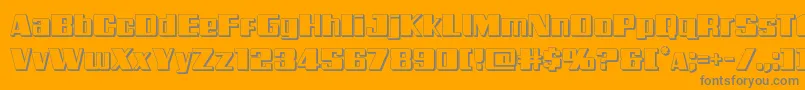 Galacticstorm3D-Schriftart – Graue Schriften auf orangefarbenem Hintergrund