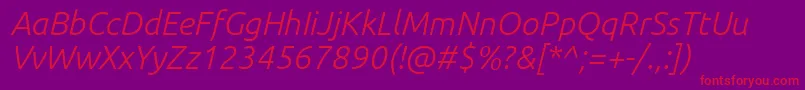 Ubuntu Lightitalic Font – Red Fonts on Purple Background