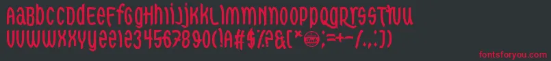 フォントRedDragons – 黒い背景に赤い文字