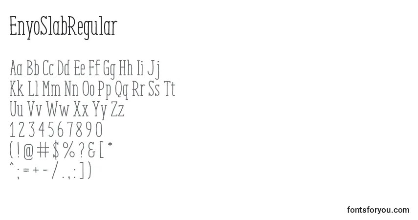 Schriftart EnyoSlabRegular (107867) – Alphabet, Zahlen, spezielle Symbole