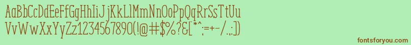 EnyoSlabRegular Font – Brown Fonts on Green Background