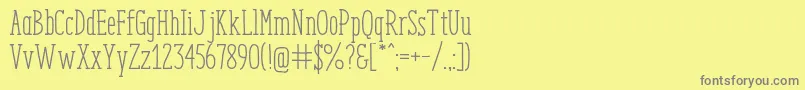 フォントEnyoSlabRegular – 黄色の背景に灰色の文字