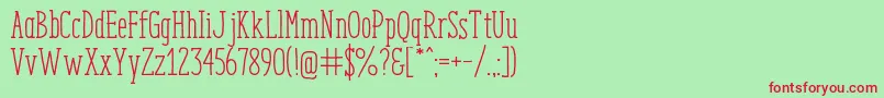 EnyoSlabRegular Font – Red Fonts on Green Background