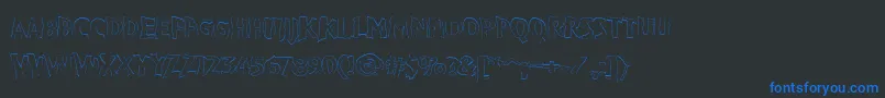 VtcBadpaintOutline Font – Blue Fonts on Black Background