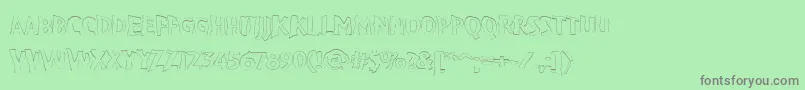 VtcBadpaintOutline Font – Gray Fonts on Green Background