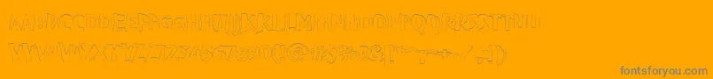 VtcBadpaintOutline-Schriftart – Graue Schriften auf orangefarbenem Hintergrund