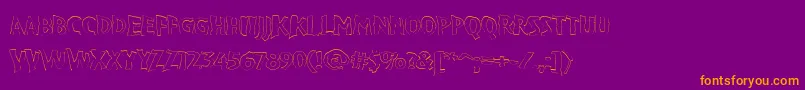 VtcBadpaintOutline-Schriftart – Orangefarbene Schriften auf violettem Hintergrund