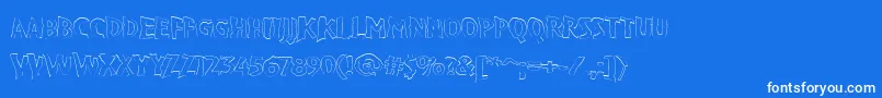 VtcBadpaintOutline Font – White Fonts on Blue Background