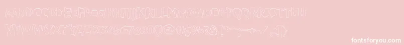 VtcBadpaintOutline-Schriftart – Weiße Schriften auf rosa Hintergrund