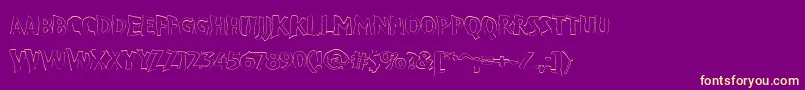 VtcBadpaintOutline Font – Yellow Fonts on Purple Background