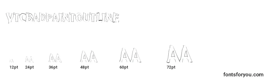 Размеры шрифта VtcBadpaintOutline