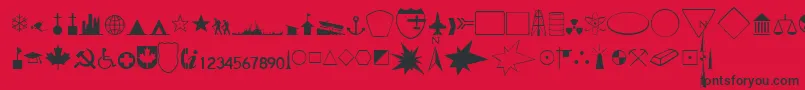 フォントCarltondbNormal – 赤い背景に黒い文字