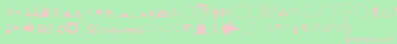CarltondbNormal-fontti – vaaleanpunaiset fontit vihreällä taustalla