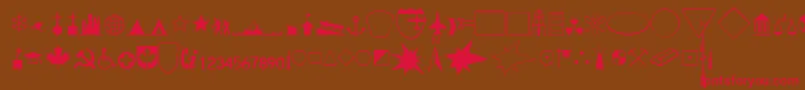 CarltondbNormal-Schriftart – Rote Schriften auf braunem Hintergrund