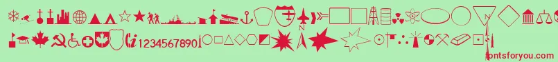 CarltondbNormal Font – Red Fonts on Green Background