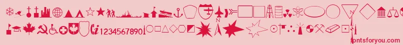 CarltondbNormal-Schriftart – Rote Schriften auf rosa Hintergrund