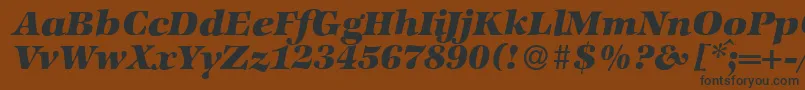 ZabriskieinternationalHeavyItalic-Schriftart – Schwarze Schriften auf braunem Hintergrund