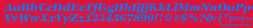 fuente ZabriskieinternationalHeavyItalic – Fuentes Azules Sobre Fondo Rojo