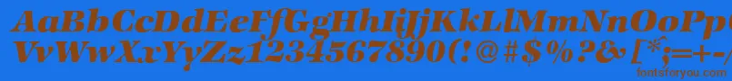 ZabriskieinternationalHeavyItalic Font – Brown Fonts on Blue Background