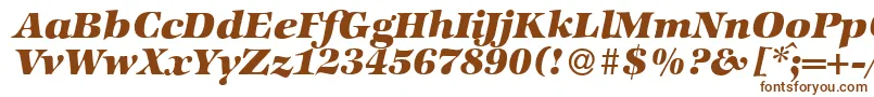 ZabriskieinternationalHeavyItalic-fontti – ruskeat fontit valkoisella taustalla