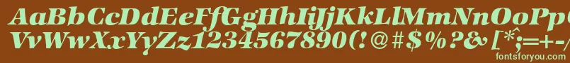 ZabriskieinternationalHeavyItalic Font – Green Fonts on Brown Background