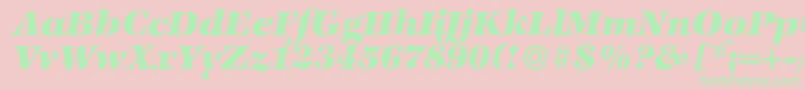 ZabriskieinternationalHeavyItalic Font – Green Fonts on Pink Background