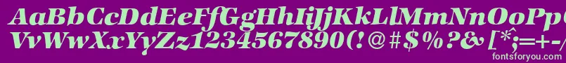 ZabriskieinternationalHeavyItalic Font – Green Fonts on Purple Background