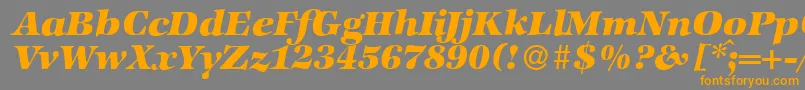 ZabriskieinternationalHeavyItalic Font – Orange Fonts on Gray Background