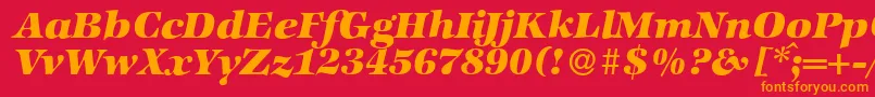 ZabriskieinternationalHeavyItalic Font – Orange Fonts on Red Background