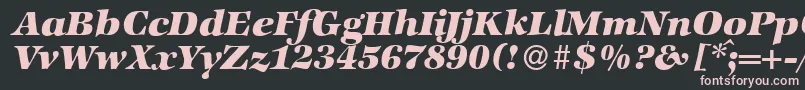 ZabriskieinternationalHeavyItalic Font – Pink Fonts on Black Background