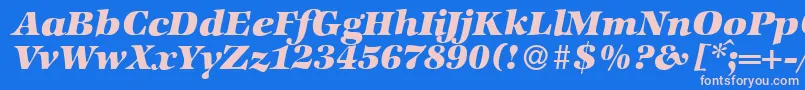 フォントZabriskieinternationalHeavyItalic – ピンクの文字、青い背景