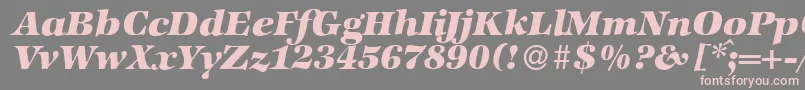 ZabriskieinternationalHeavyItalic-Schriftart – Rosa Schriften auf grauem Hintergrund