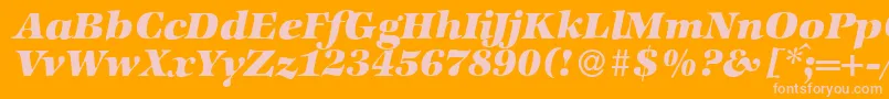 ZabriskieinternationalHeavyItalic Font – Pink Fonts on Orange Background