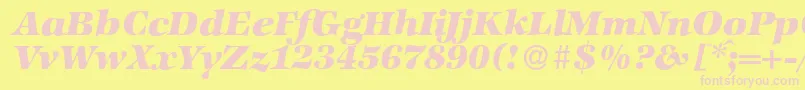 ZabriskieinternationalHeavyItalic Font – Pink Fonts on Yellow Background