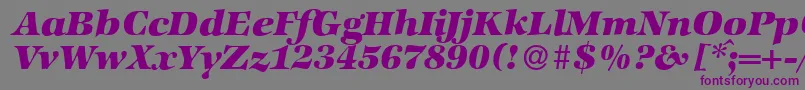 ZabriskieinternationalHeavyItalic-fontti – violetit fontit harmaalla taustalla