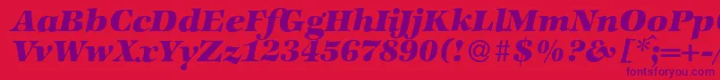 ZabriskieinternationalHeavyItalic-fontti – violetit fontit punaisella taustalla