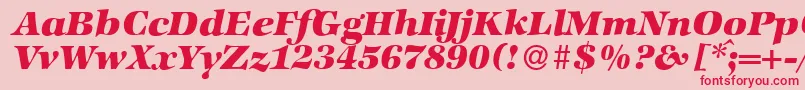 ZabriskieinternationalHeavyItalic Font – Red Fonts on Pink Background