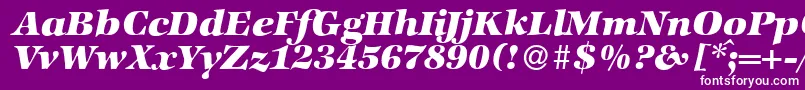 ZabriskieinternationalHeavyItalic-fontti – valkoiset fontit violetilla taustalla