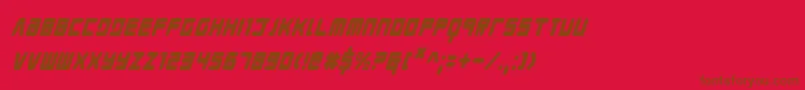 Youngtechscondensedi Font – Brown Fonts on Red Background