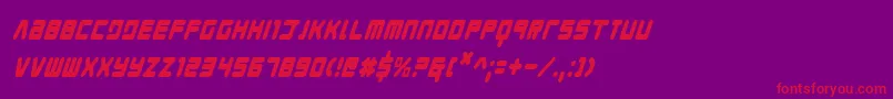 Youngtechscondensedi Font – Red Fonts on Purple Background