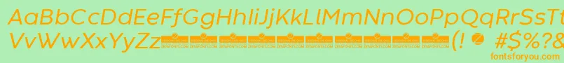 CodecWarmRegularItalicTrial-Schriftart – Orangefarbene Schriften auf grünem Hintergrund
