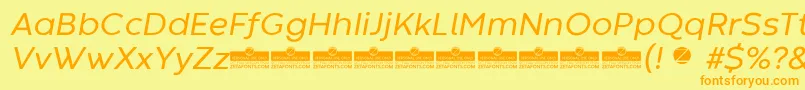 CodecWarmRegularItalicTrial Font – Orange Fonts on Yellow Background