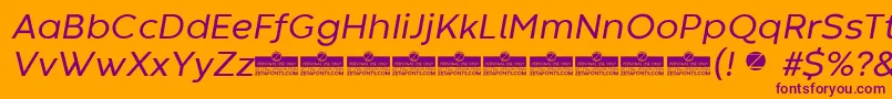 CodecWarmRegularItalicTrial Font – Purple Fonts on Orange Background